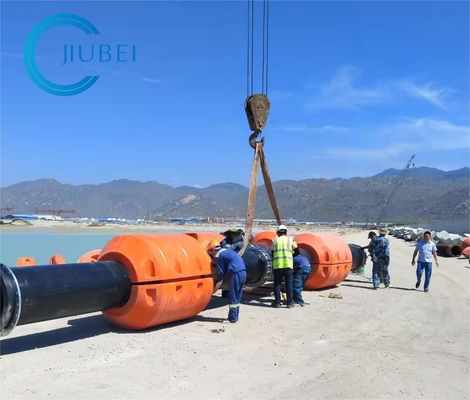 ท่อลอย HDPE ทรงกระบอกสีส้ม / สีเหลือง DN1100 สำหรับท่อส่ง Dredger