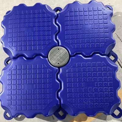 สีฟ้าแบบจําลอง PE Pontoon สําหรับ Docks ที่สามารถปรับแต่งได้